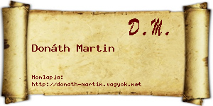 Donáth Martin névjegykártya