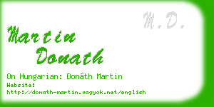 martin donath business card