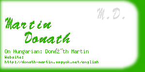 martin donath business card